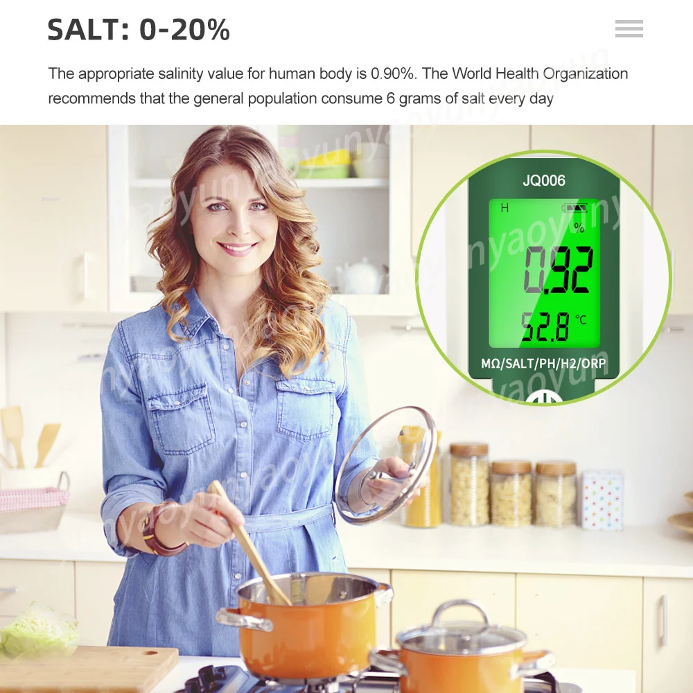 

Multi Parameter Water Quality Meter PH TDS EC SALT TEMP ORP H2 Resistivity Digital Testing Device for Household Aquarium