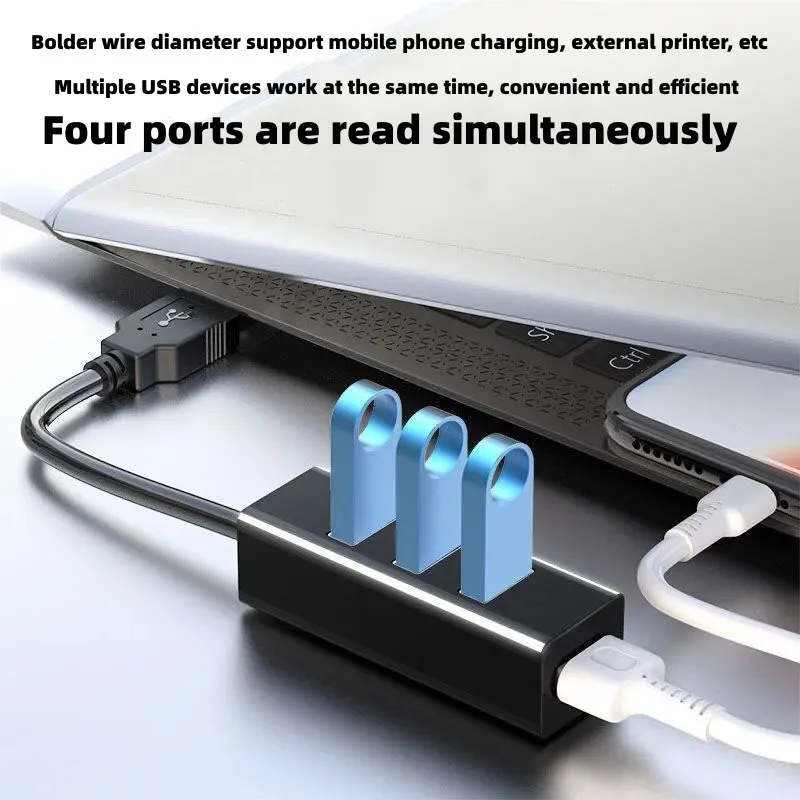 Portable 4-Port USB 3.0 Hub High Speed USB Cable Divider Charger Extension Cables USB Splitter Adapter OTG For Phone PC 30/120cm