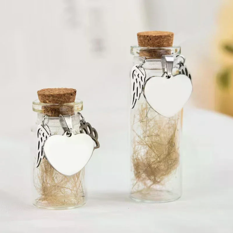 Pet Memorial Bottle For Pet Hair Dogs Cats Fur Keepsake Bottle Storage With 3 Silver Accessories Pet Memorial Urn Container