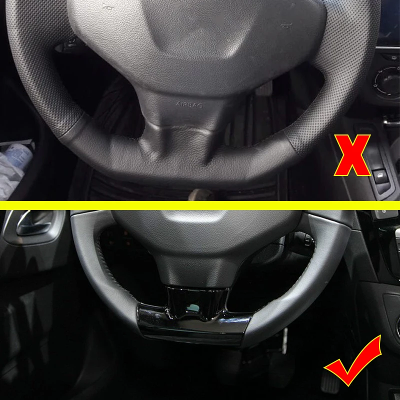 For Citroen Elysee C-Elyse 2014 2015 2016 ABS Matte/Carbon steering wheel plate frame Panel Cover Trim car Accessories 1pcs