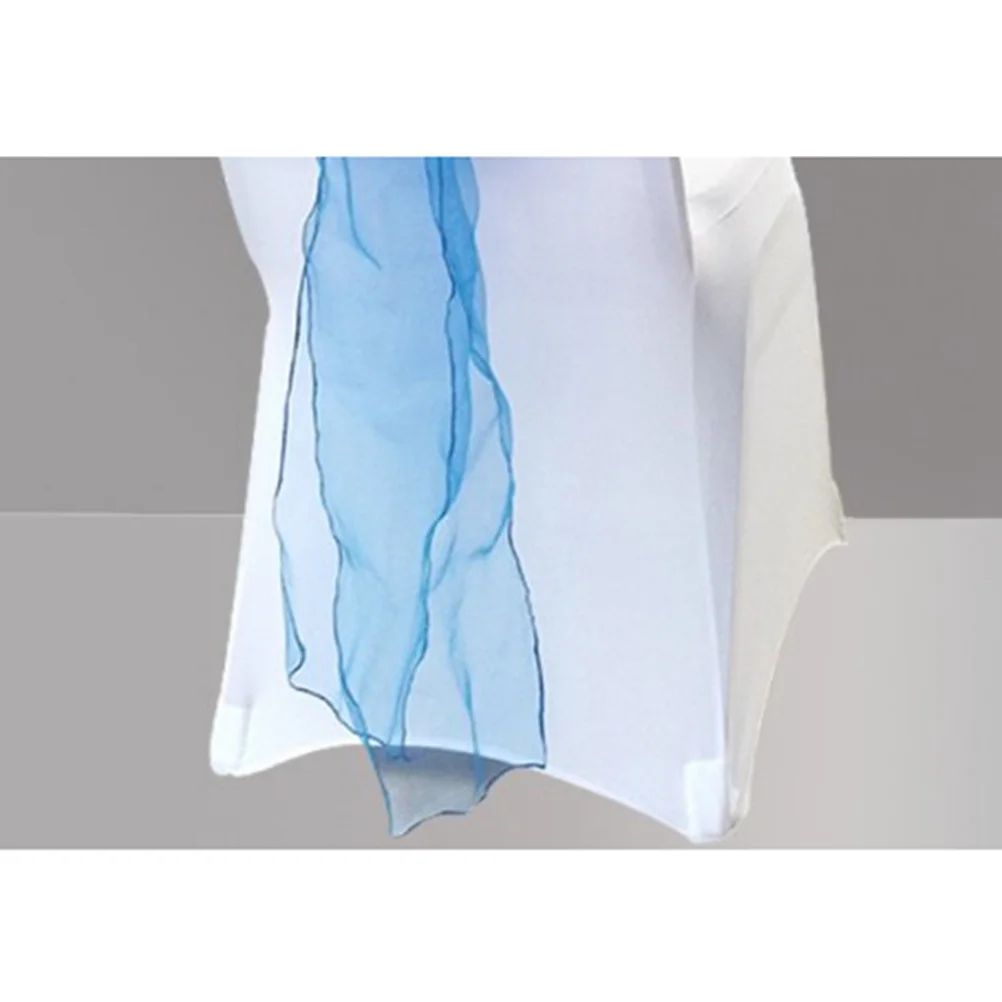 

10pcs Organza Chair Sashes Gold No-Tie Bowknot Design Wedding Party Banquet Chair Back Decoration Reusable Tulle Ribbon For