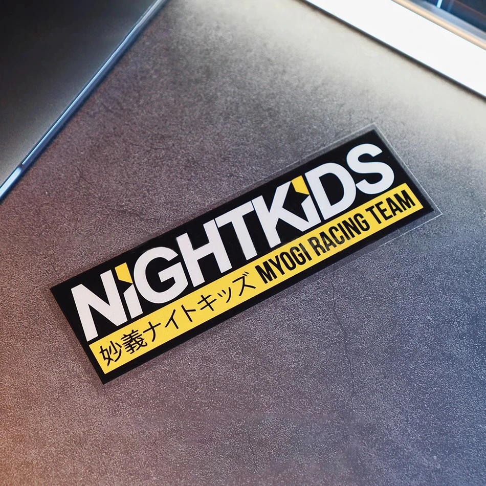Car Styling Sticker for Initial D NIGHTKIDS drift Decal Motor Tank Graphics Auto Truck Vans Cycling Racing Decal Tape