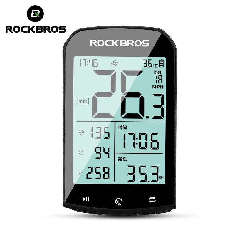 ROCKBROS Cycling Waterproof smart GPS Bicycle Wireless Stopwatch Speedometer Bike Computer