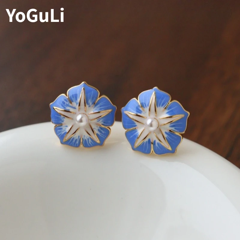 

Fashion Jewelry Hot Sale Sweet Delicate Design Little Freshness Enamel Flower Earrings For Women Party Gifts Fine Accessories