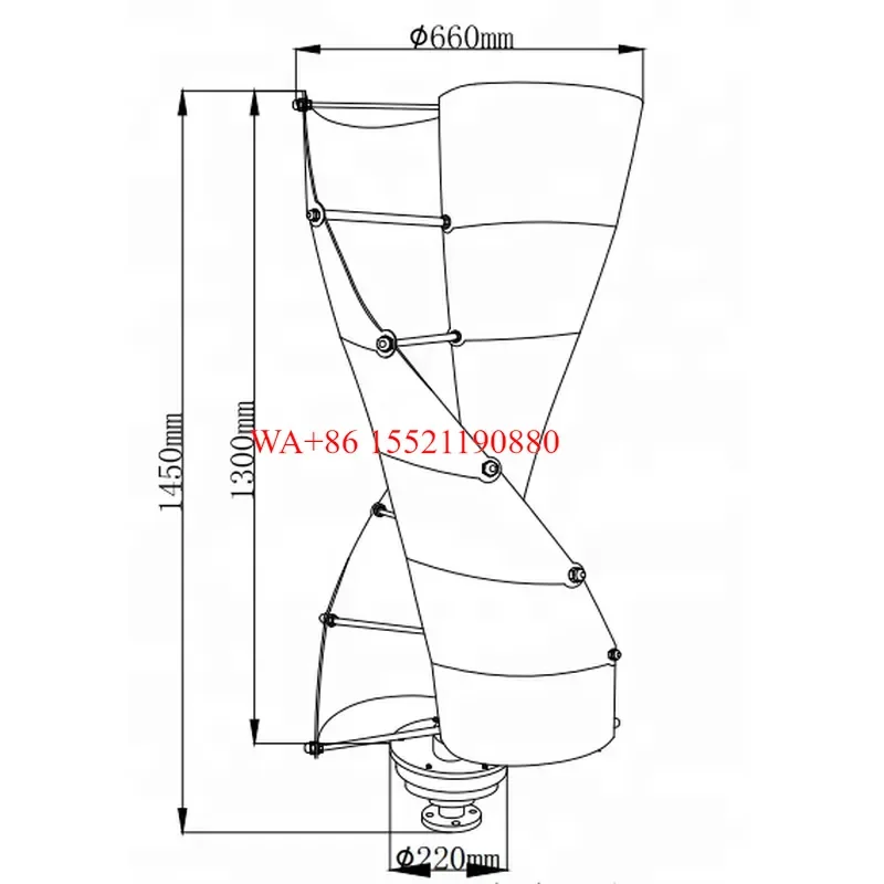 WMWMNU for Low Start up Wind Speed 500w Vawt Generator Vertical Axis Wind Turbine