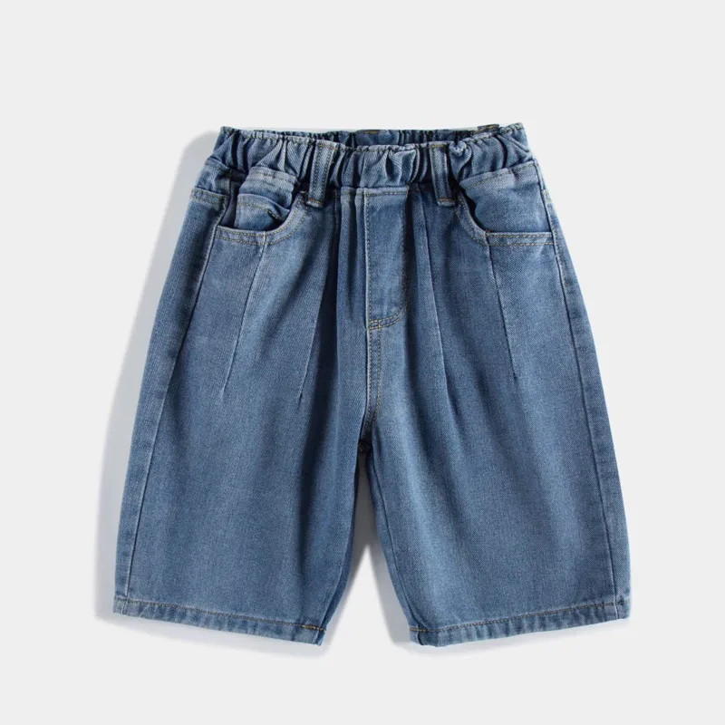 2022 Summer New Boys' Denim Pants Korean Version Of The Big Children's Western Style Loose Five-point Pants Thin Shorts