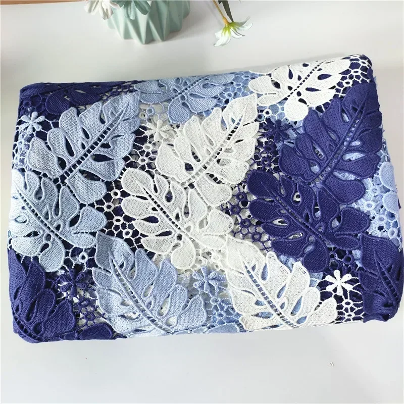 50cm High Quality Water-Soluble Lace Sewing Hollow Out Leaves Embroidery Fabrics Women\'s Dress Lace Accessories Blended Fabric