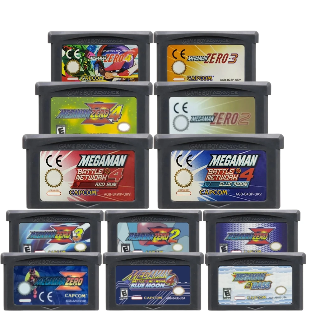 GBA Game Cartridge 32 Bit Video Mega Man Zero 1-4 Battle Series for Boy Advance GBA SP NDS Classic Retro Game Collection