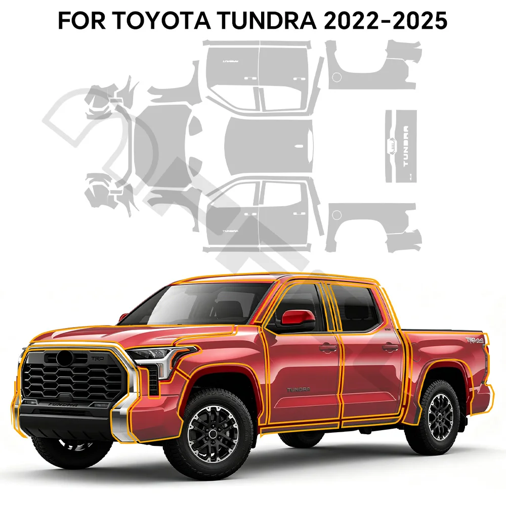 9Mil TPU Matte Clear PPF For Toyota Tundra 2022-2026 Pre-cut Car Precut Paint Protection Film Anti-Scratch Resistant Repairable