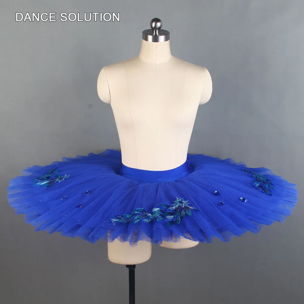 

Royal Blue Pancake Tutu Stiff Tulle Skirt for Women & Child Dance Practice Tutu Half Dress Performance Costumes for Girls BLL027