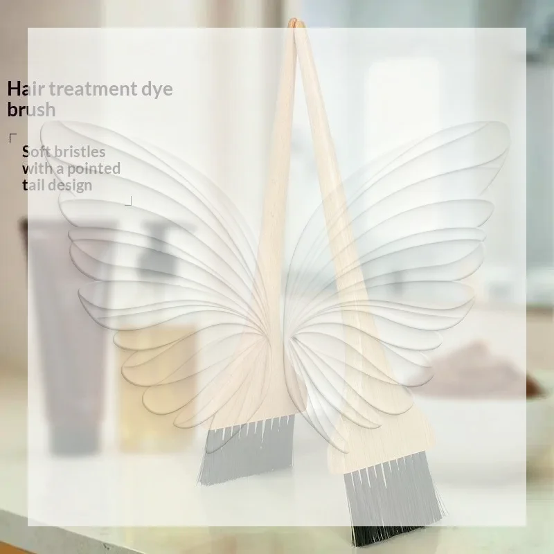 Bamboo Hair Dye Brush Sharp Point Tail Design Wide Flat Brush Eco-friendly Bamboo Material Coloring Tool for Home DIY Hairdress