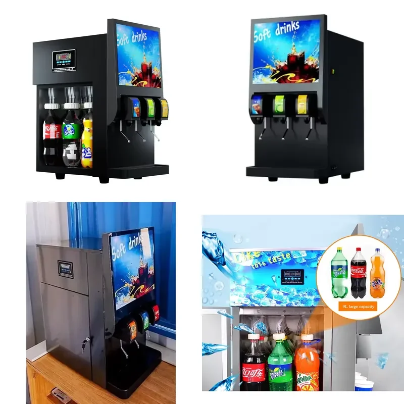 Commercial Stainless Steel Fast Food Restaurant Cooler Serving Soda Cola Faucet Including Refrigeration for Party