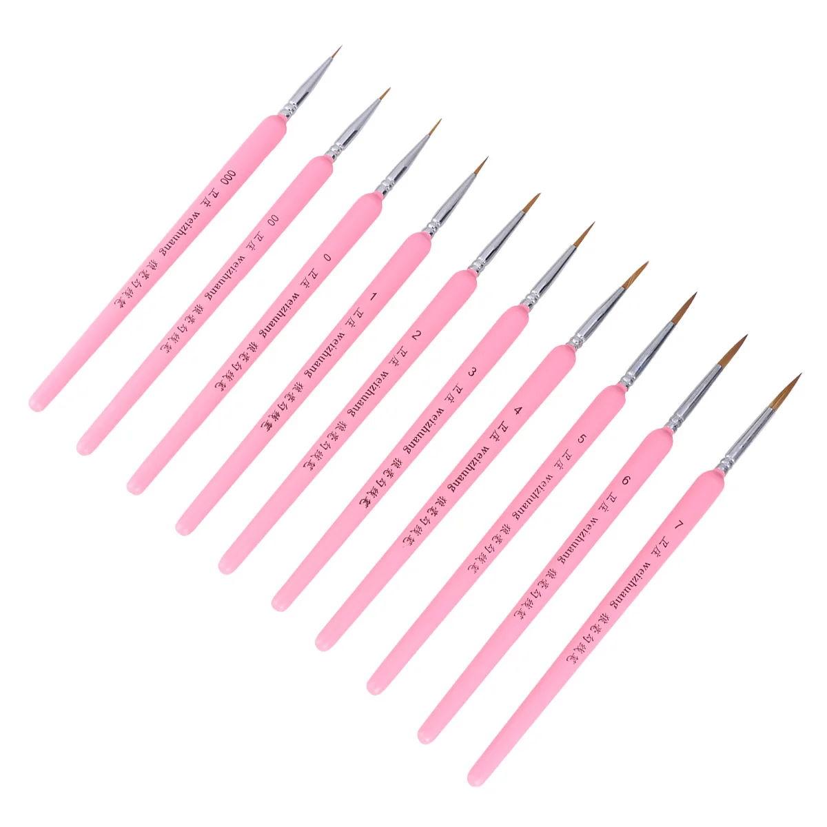 

10pcs Professional Detail Paint Brush Set Wolf Hair Tip Fine Detailing For Acrylic Watercolor Oil Painting Lightweight Durable