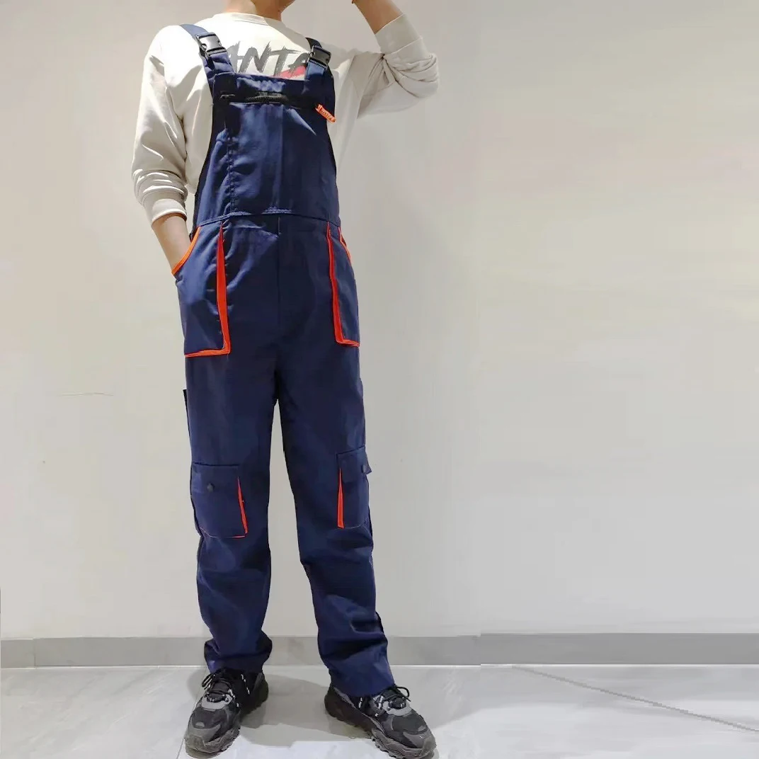 Bib Overall For Men Women Work Clothes Fly Pockets Painter Coveralls Costume Jumpsuit Mechanic Repairman Uniform Strap Pants4xl