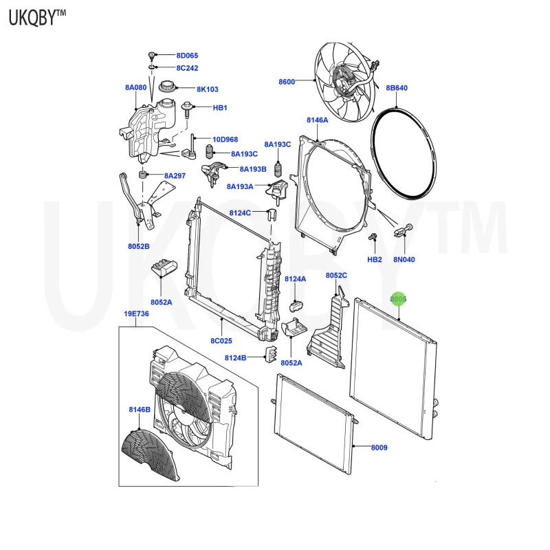 Ra ng e Ro ve r 2002-2009 PCC500670 radiator assembly