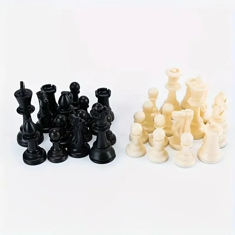 

32 Set of High Quality Portable Chess Pieces Accessories, Full Set Of Chess New Resin Material Bottom Total Board Game Toys