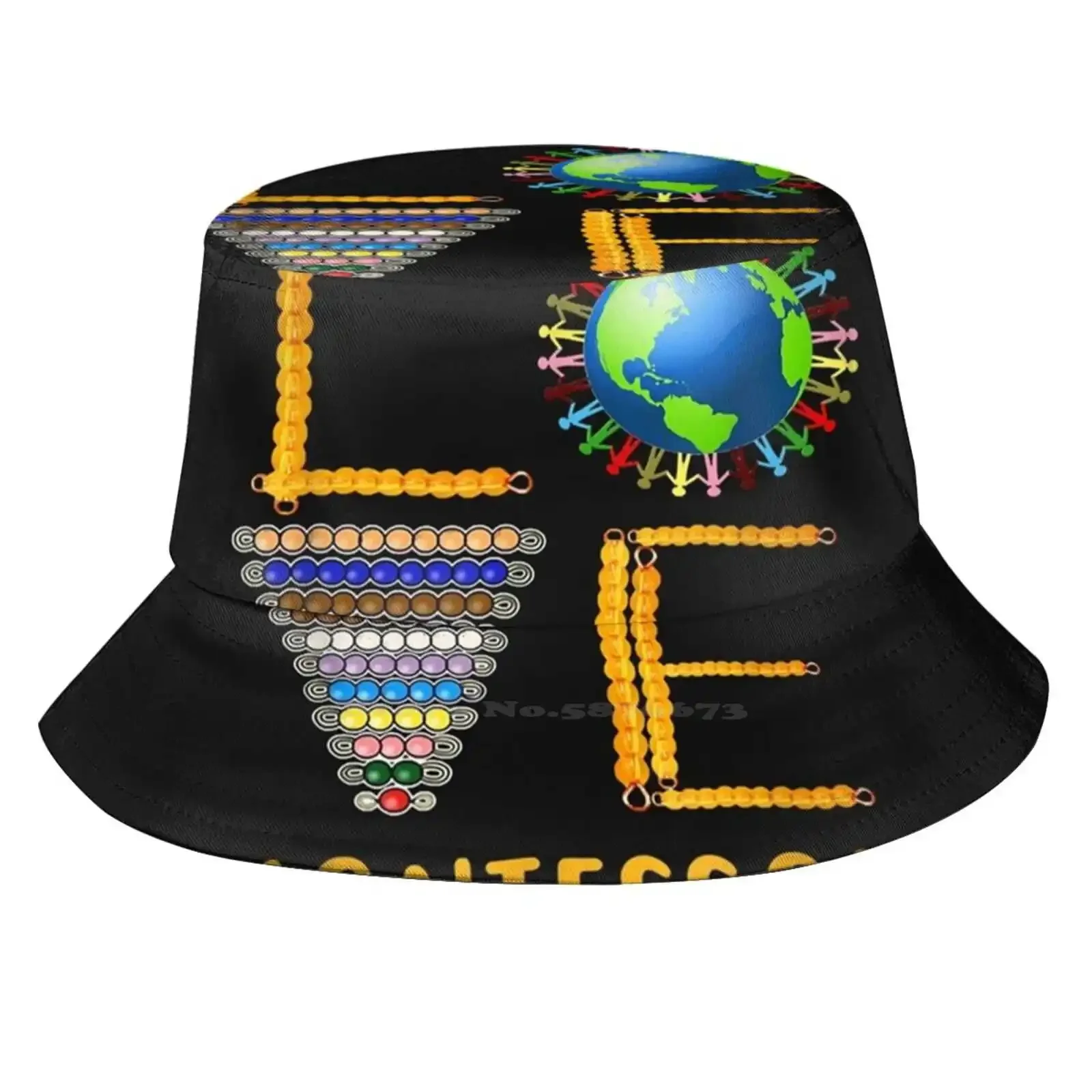 Love Montessori Teacher Foldable Panama Bucket Hat Cap Montessori Mom Montessori Teacher Maria Montessori Montessori School I