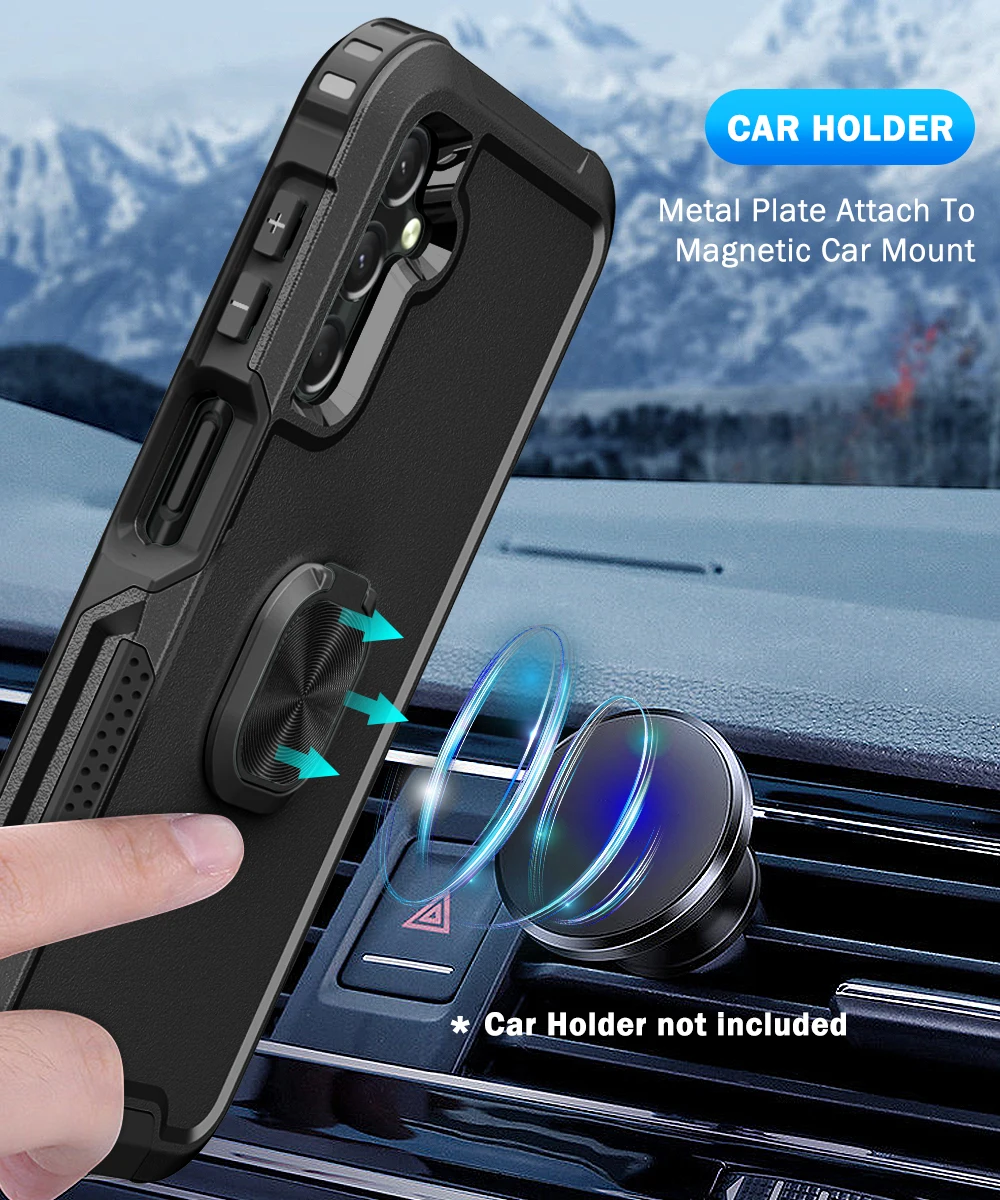 Heavy Duty Drop Protection Anti-skid Rugged Shockproof/Dust Proof 3-Layer Case For Samsung Galaxy A24 4G Phone Cover