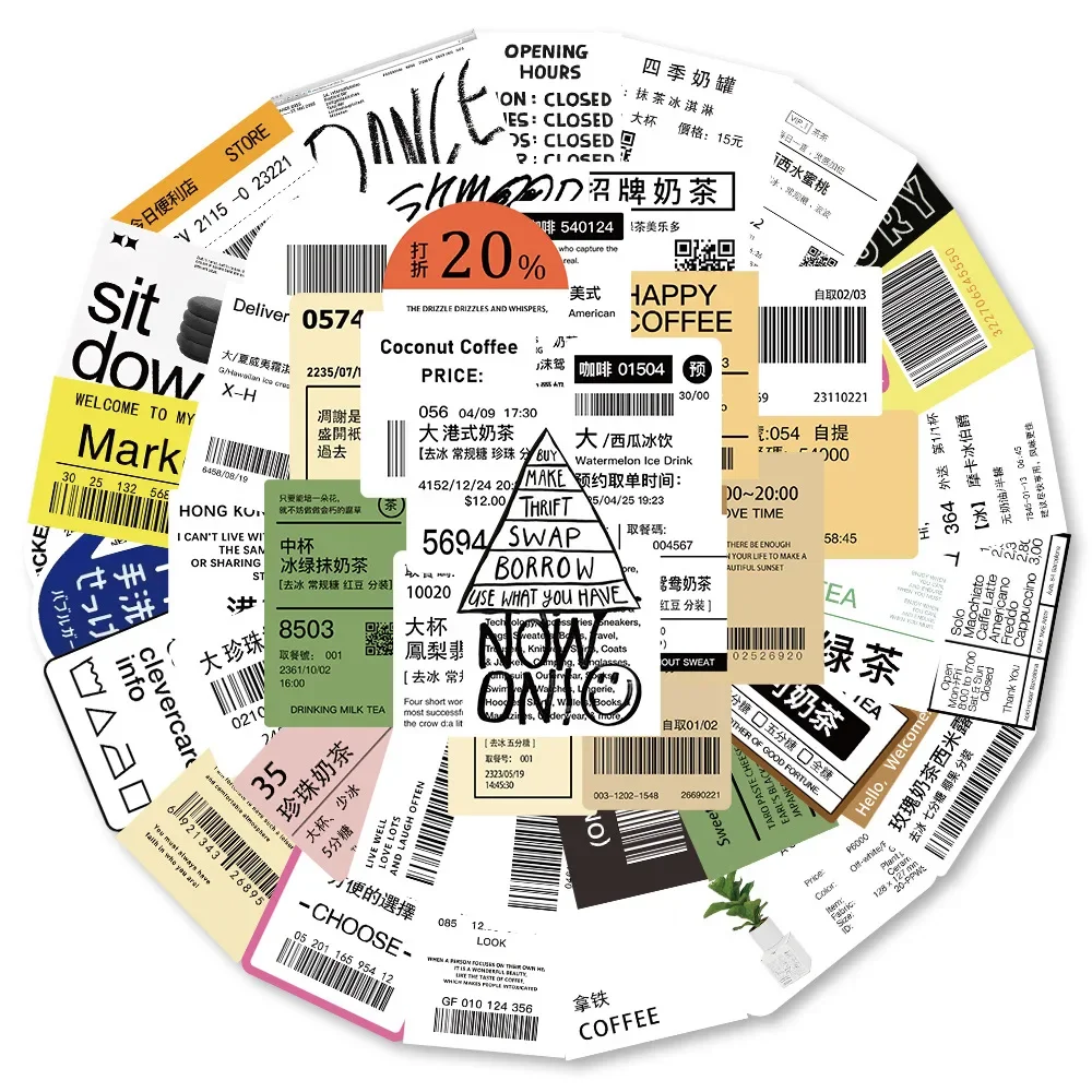 50 قطعة مضحك الحليب الشاي القهوة شرب ملصقات للتسمية الشارات DIY بها بنفسك دفتر الهاتف سكيت زجاجة الدراجة مقاوم للماء الكتابة على الجدران اللعب #4