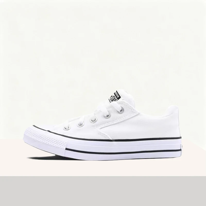 Converse Chuck Taylor All Star Unisex White/Black Low-Top Canvas Sneakers–Casual Versatile Durable Sole &Comfortable Fit A10349C