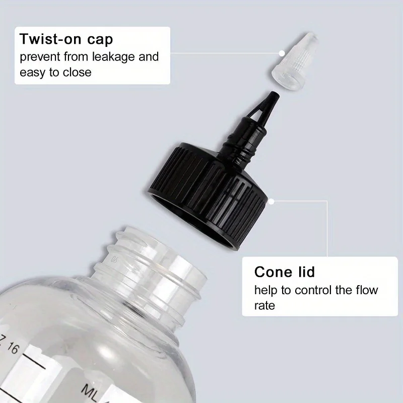 1Pc 230ml/500ml Empty Hair Dye Bottle Measured Twist Top Cap Refillable Squeeze Container with Graduated Scale - view 4