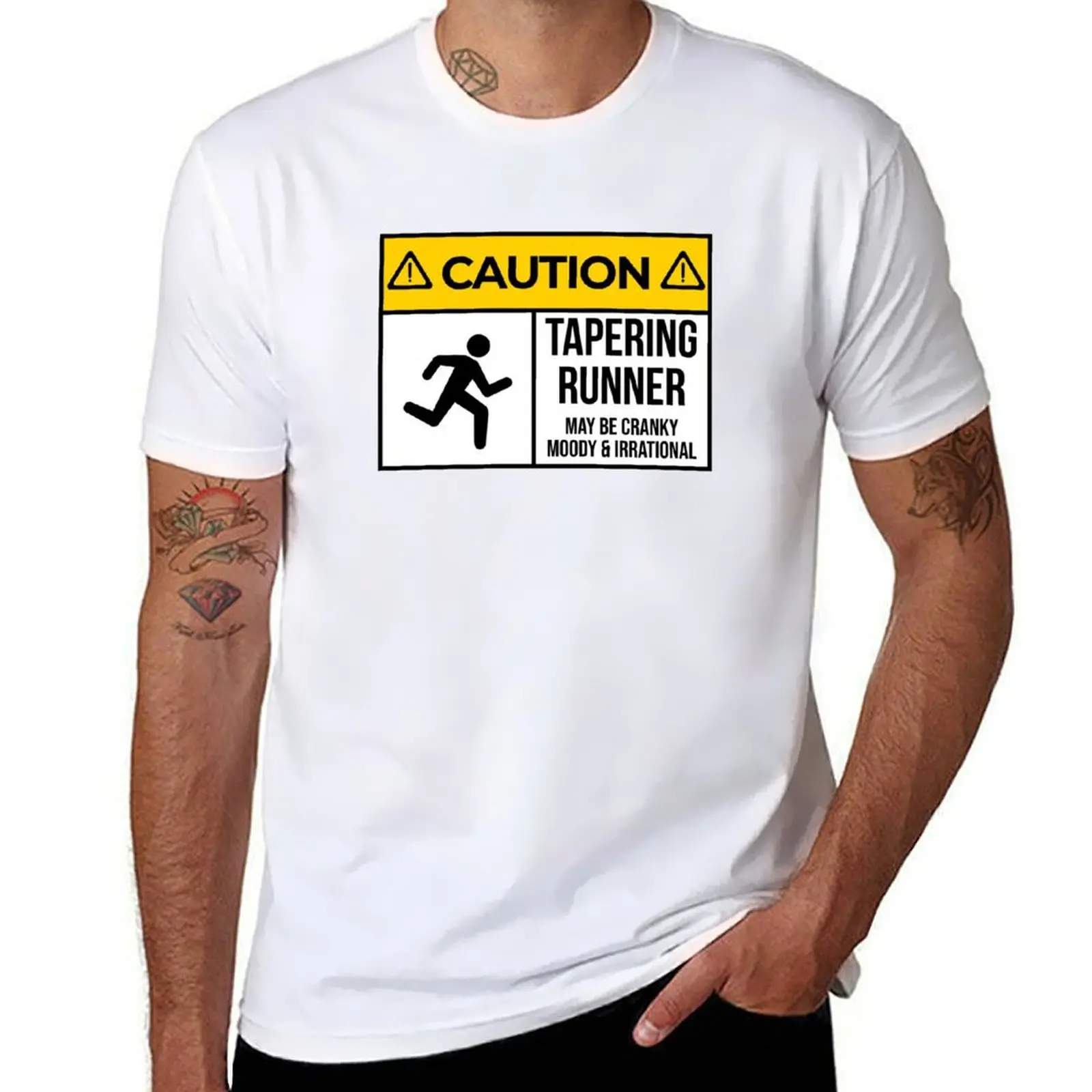 

Funny | WARNING Runner Runner Tapering T-Shirt Casual Everyday Short Sleeve T-Shirt