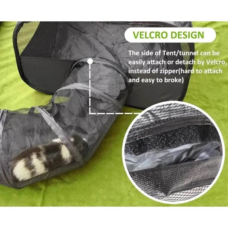 

Guinea Pigs Playpen with Surround Tunnel,Pop Open Tent with Tube for Dwarf Rabbits,Chinchilla,Ferret and Other Small Animals to