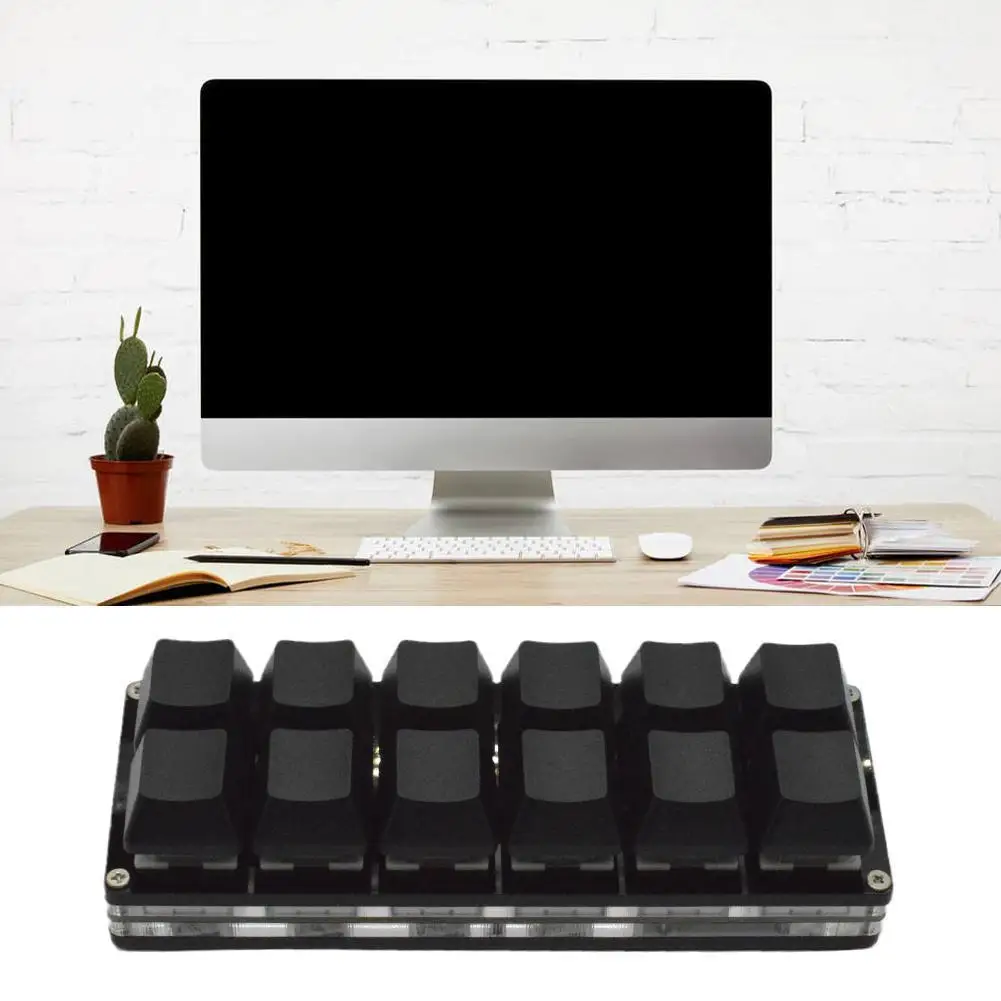 12Keys Custom Mini Keyboard For Gaming Black/white Color Keypad DIY Programming Shortcuts USB Mechanical Hot-swappable Keyp R9J7