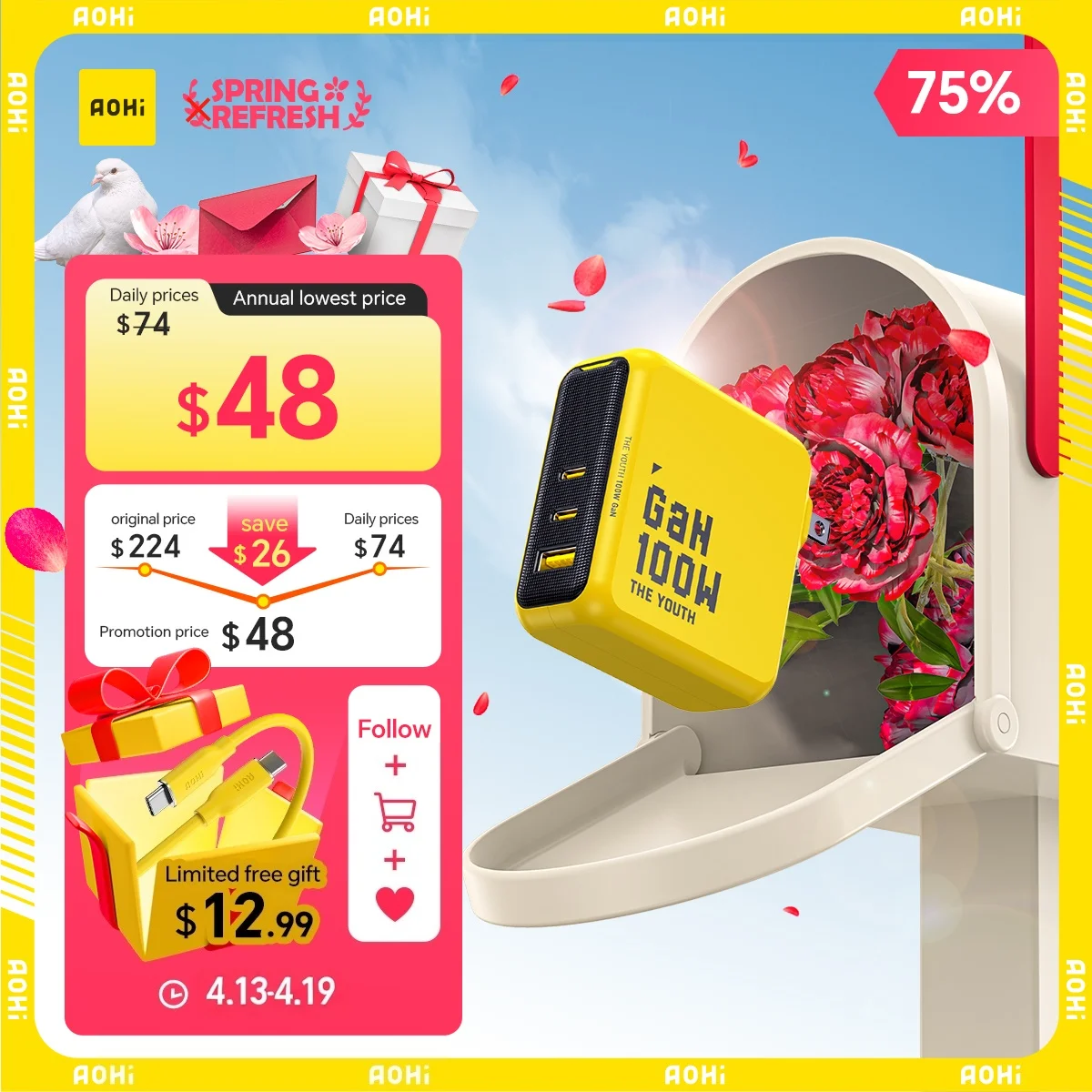 aohi-youth-100w-gan-charger-for-macbook-laptop-tablet-fast-charging-for-iphone-xiaomi-pd31-usb-type-c-charger-for-iphone-16-15