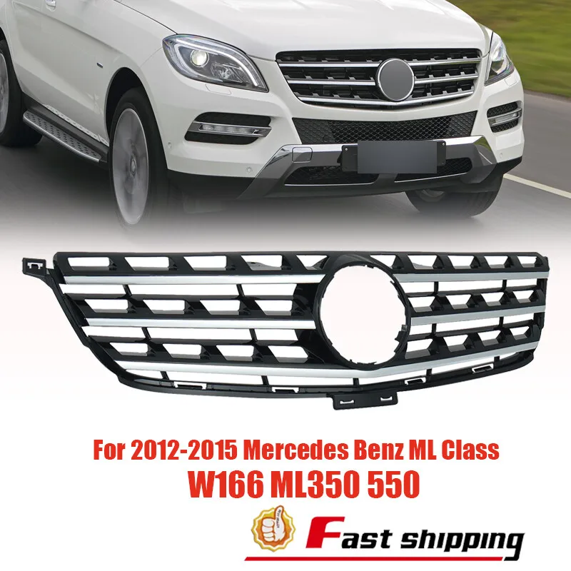 

Fit 2012 2013-15 Mercedes Benz ML Class W166 ML350 550 Front Bumper Upper Grille