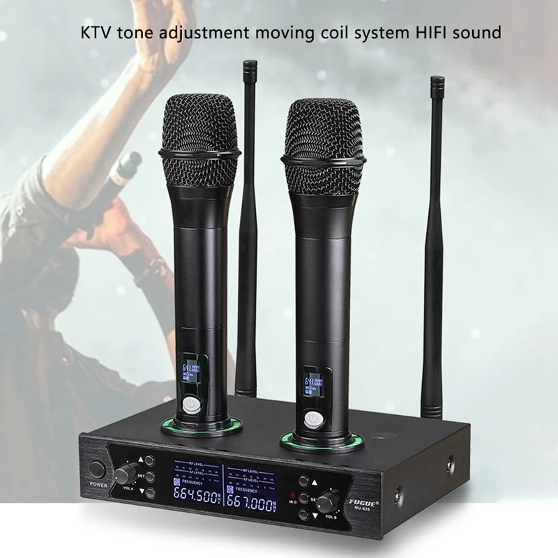 Wireless Bluetooth Microphone One For Two Reverberation Tuning Family KTV TV Computer Karaoke Microphone-US Plug