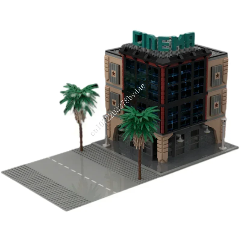 2569PCS Aangepaste MOC Modulaire Moderne Bioscoop street view Bouwstenen Bakstenen Kinderen verjaardag speelgoed kerstcadeaus