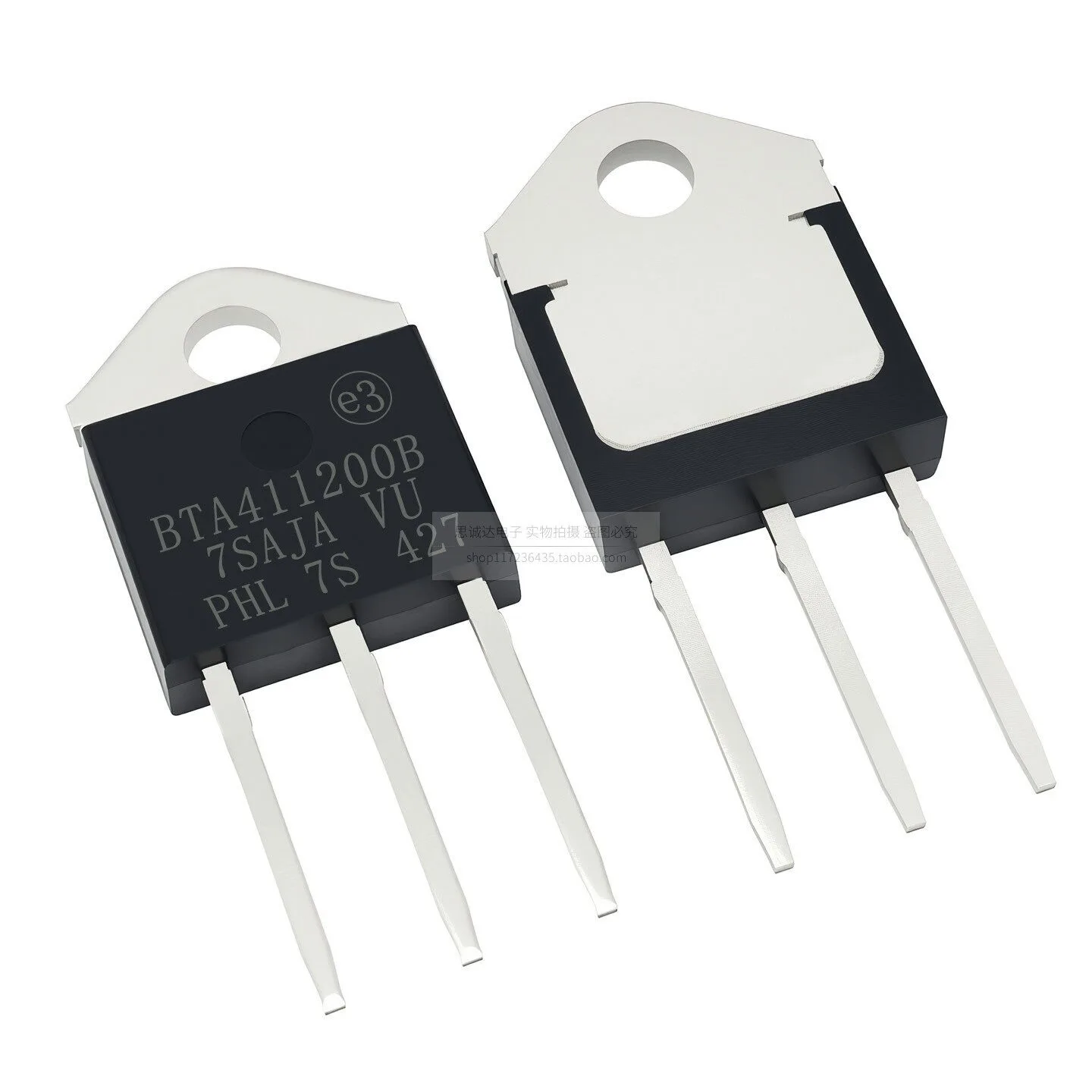 10pcs Bidirectional Triac BTA41-600B/700B/800B/1200B TO-3P Through Hole High Power Thyristor, for light dimming, motor speed con