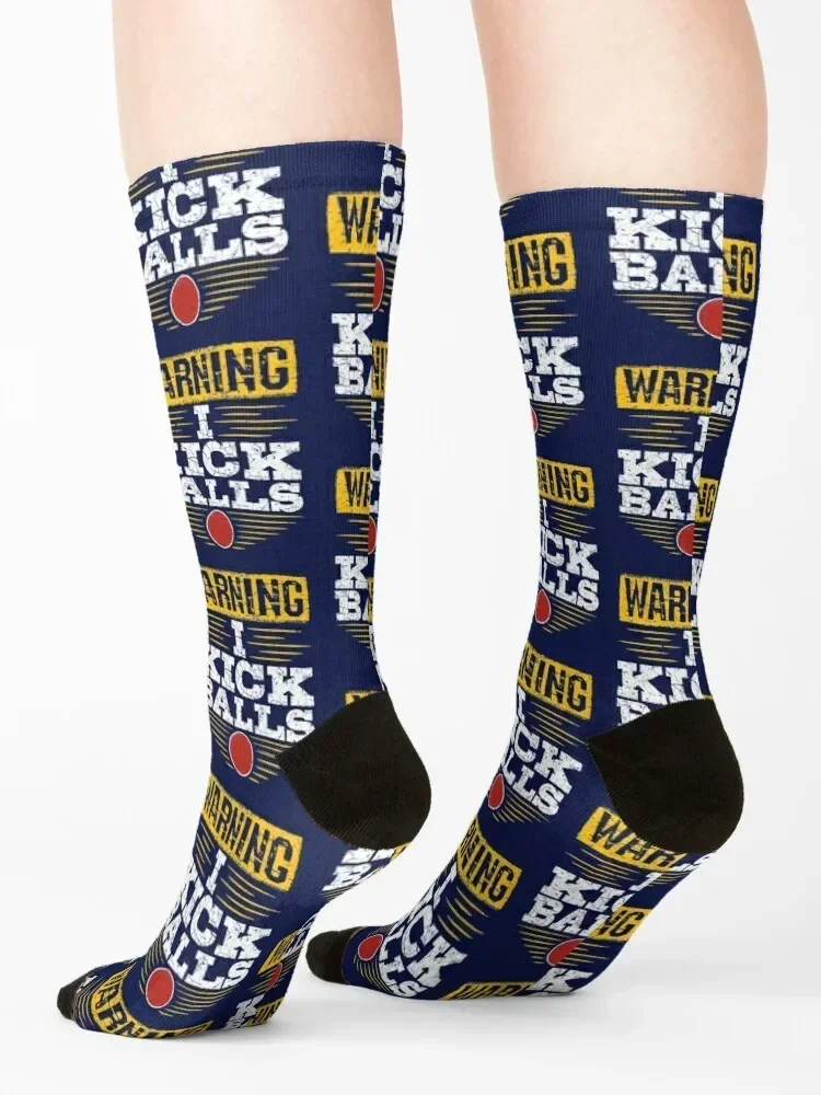 Kickball Warning I Kick Balls Socks sport funny gifts Rugby Stockings man Man Socks Women's