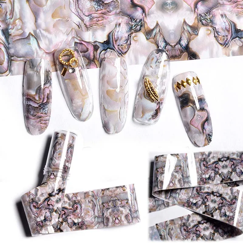1 Box Shell Nail Foil Holiday Seaside Design Nail Transfer Foil Sticker Manicure Nail Art Decorations