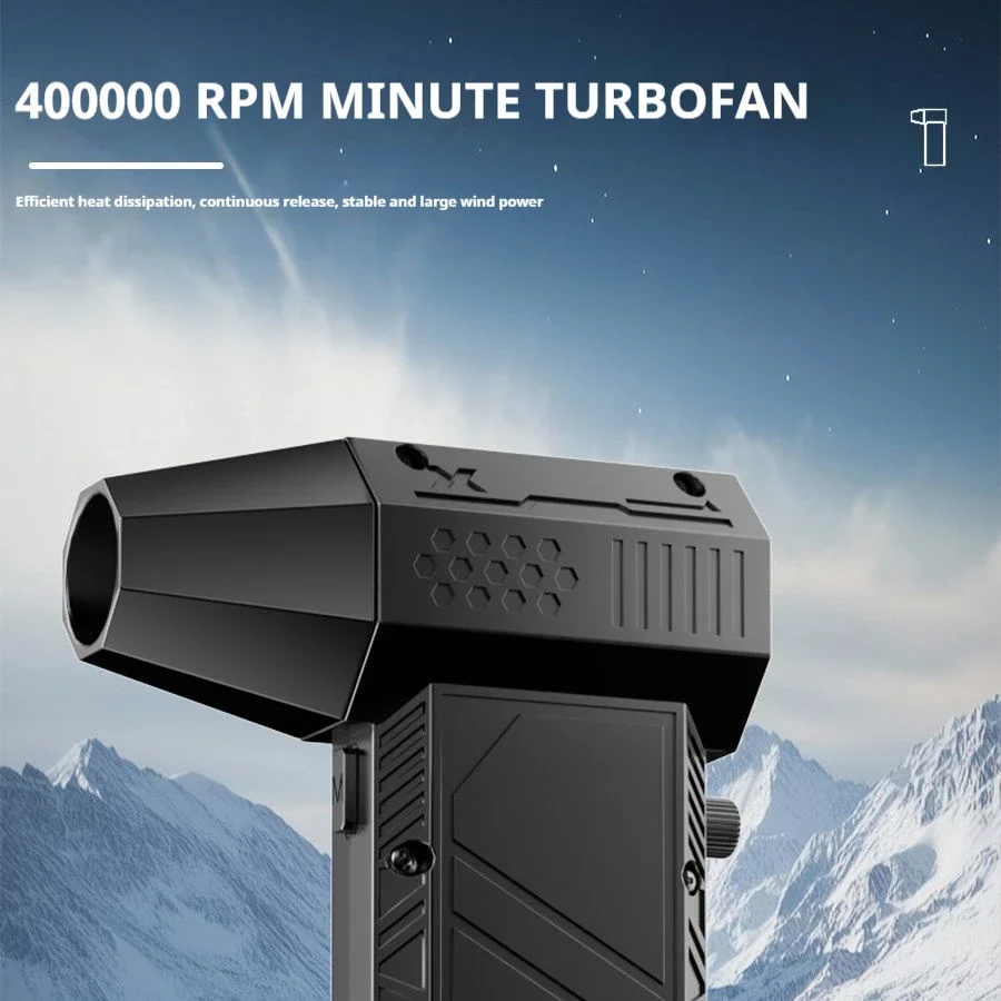 Soplador de aire eléctrico de 400000 RPM, ventilador Turbo Jet, Motor sin escobillas, ventilador Turbo violento de alta velocidad, potente soplador de polvo recargable por USB