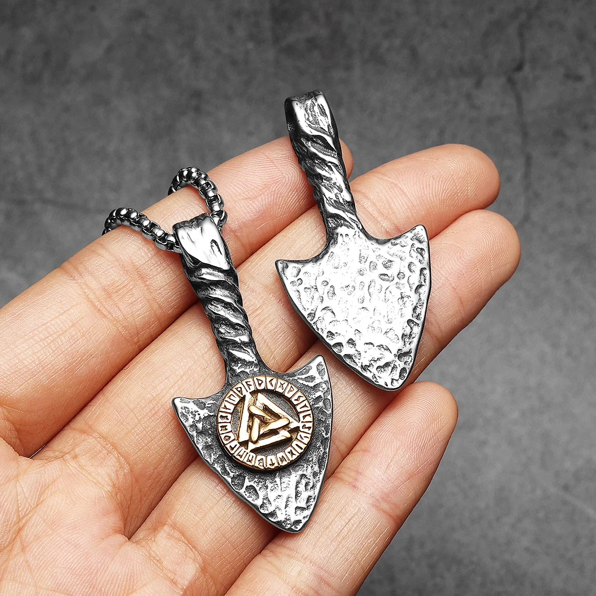 Viking Rune Spearhead Odin Men Necklaces Stainless Steel Pendant Chain Women Punk Fashion Jewelry Accessories Gifts Wholesale