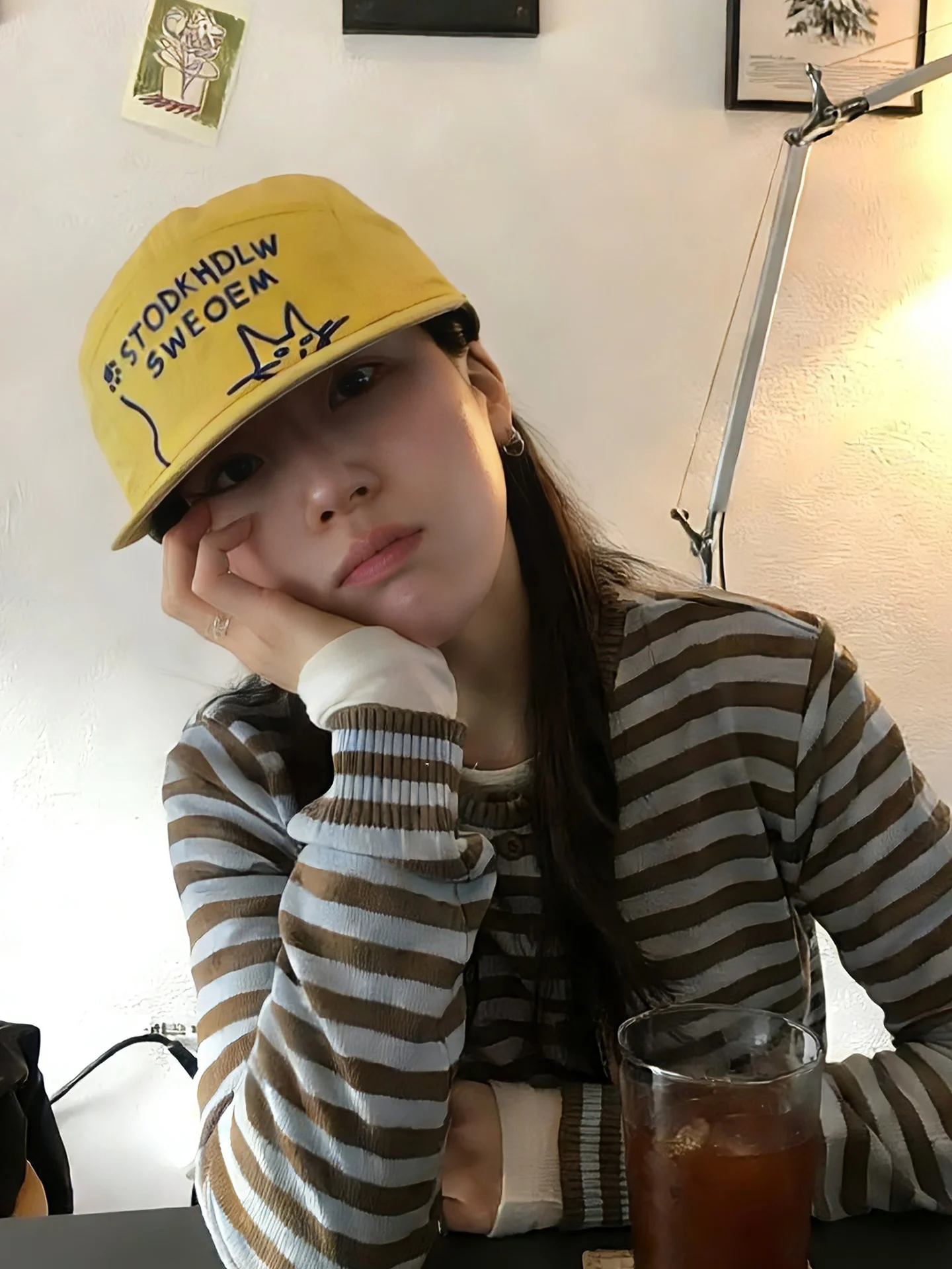 

Korean Style Cute Embroidery Flat Brim Baseball Cap Women's Spring New Quick Dry Duckbill Hat Trendy Face Slimming