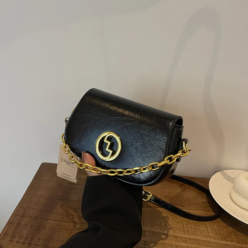 Bolso de hombro Viral Saddle: elegante bolso cruzado con asa superior, bolso de cuero imprescindible para invierno para mujer, elegante y práctico