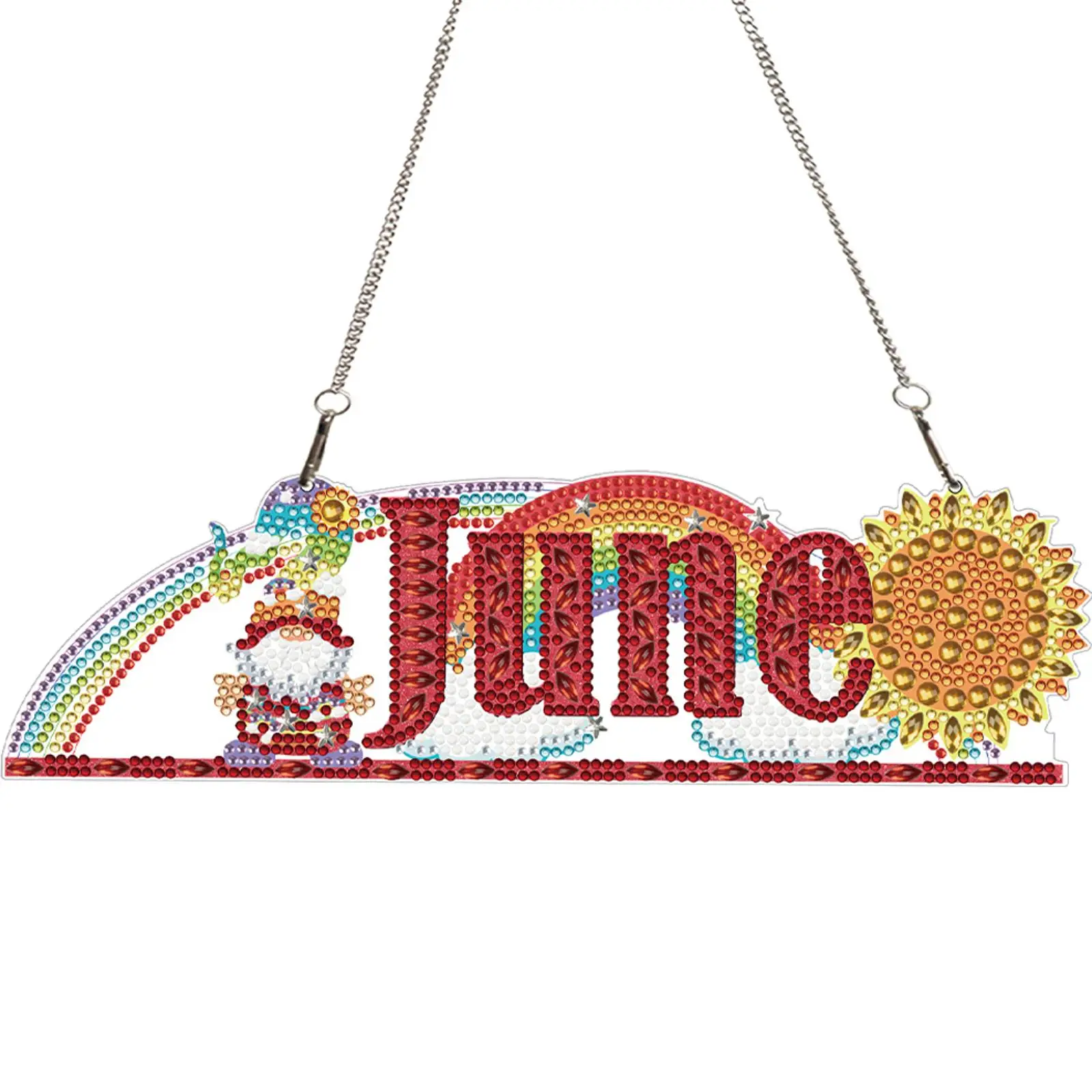 

Gnome 2D Flat DIY Rhinestone Diamond Art Window Pendants Single-Sided Drill Diamond Art Pendant Home Wall Decoration Crafts