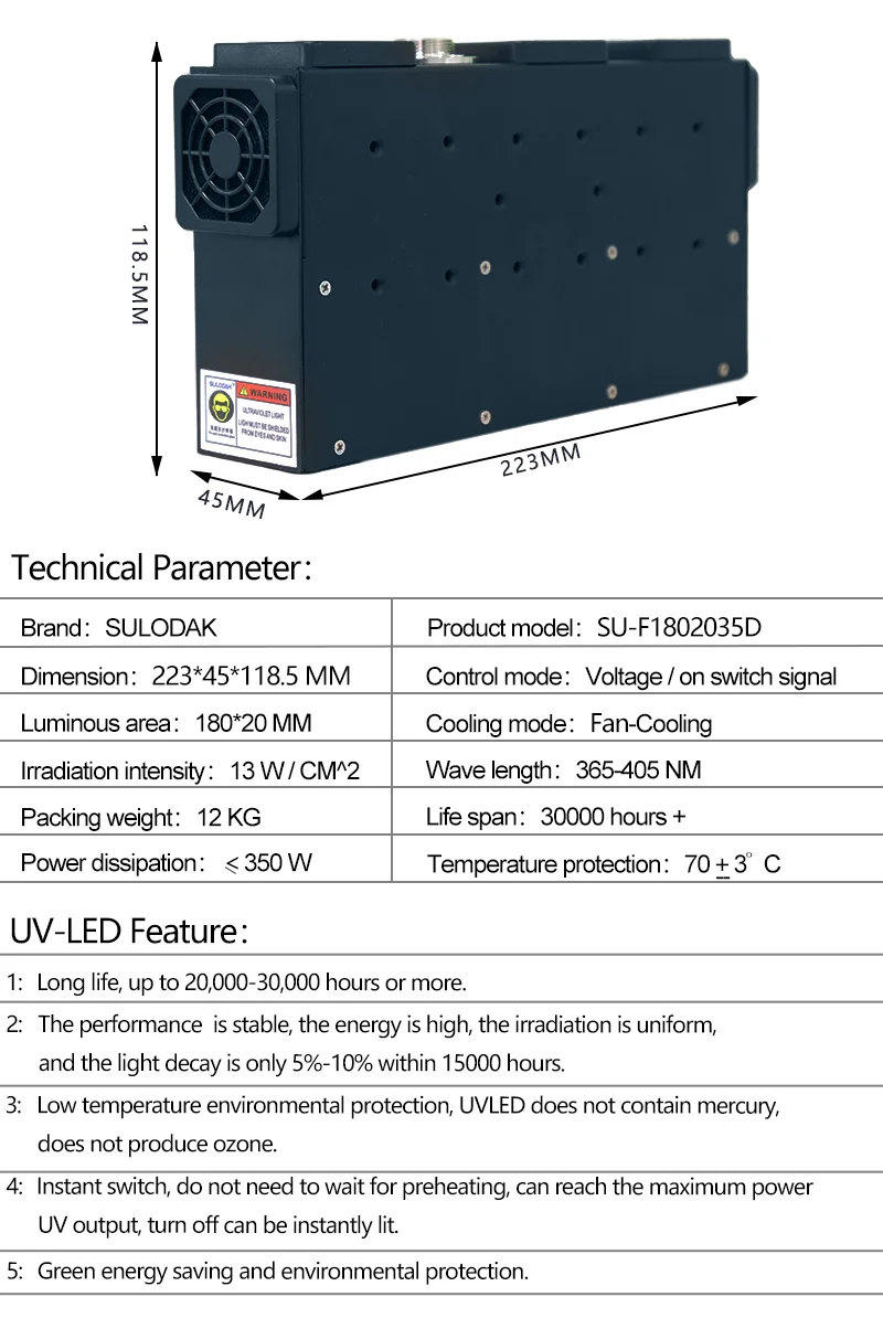 350W 18020 UVLED ink curing lamp Epson i3200/XP600/TX800/Nuocai 6090/6045 UV printer LED curing light Ricoh G5 G6 UV pre-curing