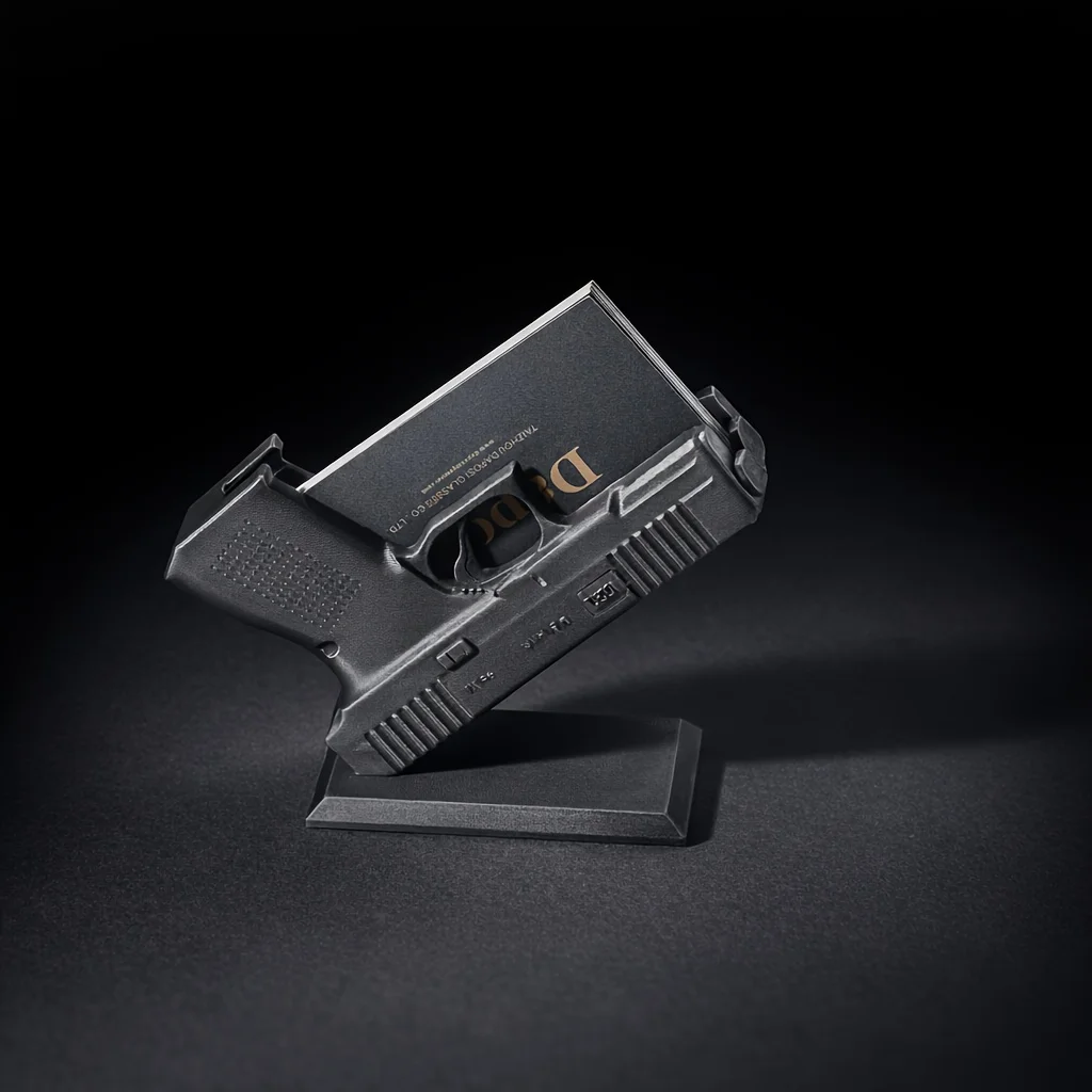 1pc Cool Pistol-Shaped Business Card Holder, Unique Novelty Desk Organizer for Office, Creative Conversation Piece
