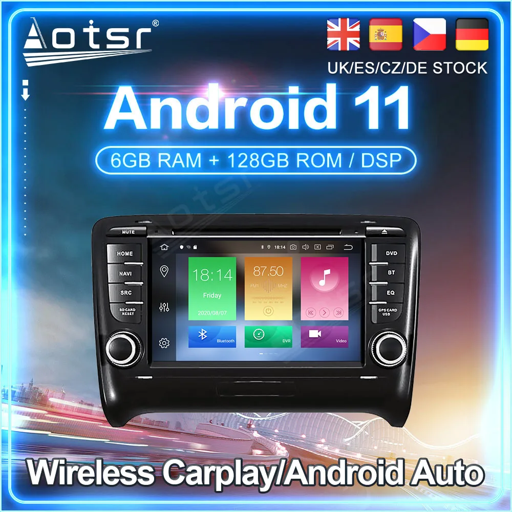 Android 12 PX6 For Audi TT 2 8J 2006 - 2014 Car GPS Carplay Auto Radio Stereo DVD Multimedia Video Player HeadUnit 2din DSP