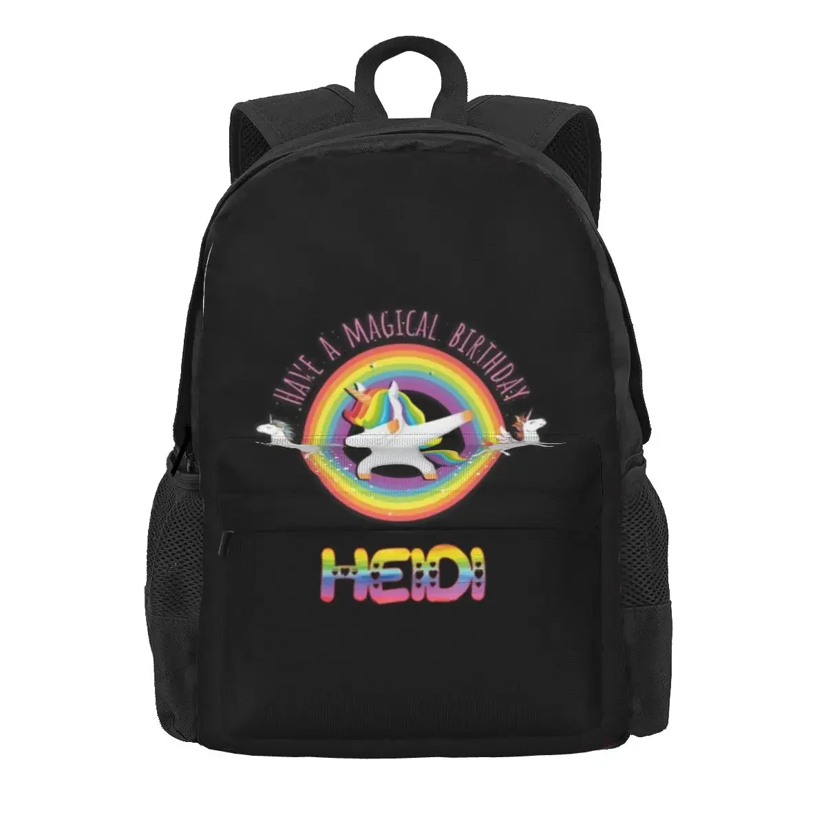 

Heidi Have A Magical Birthday Unicorn Rainbow Dabbing Backpacks Bookbag School Bags Rucksack Laptop Rucksack Shoulder Bag