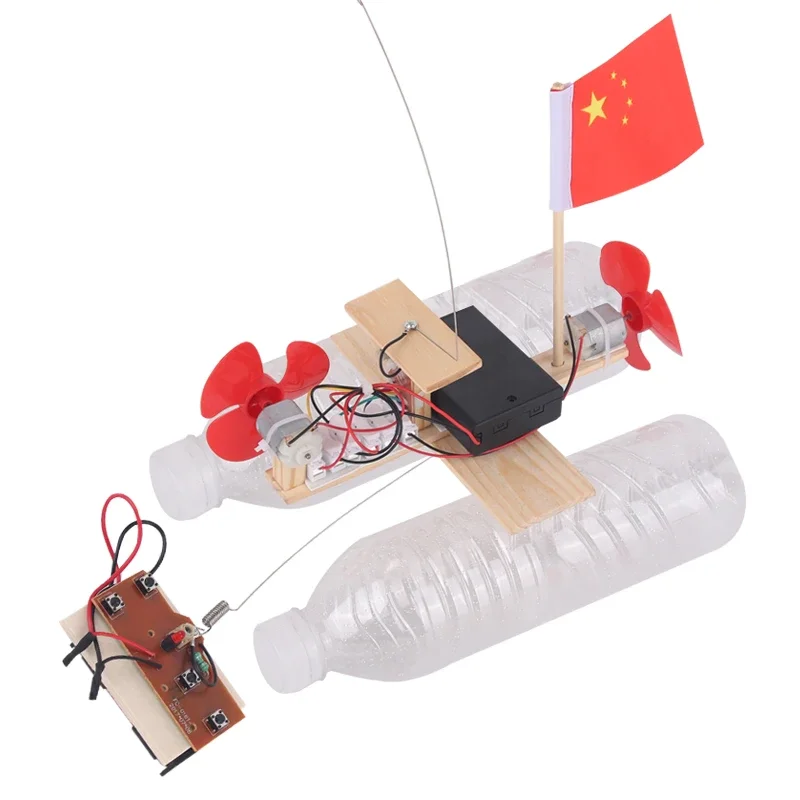 NEW Assembled Wind Turbine Model Boat Wooden Remote Control Boat DIY Science Educational Toys Gift Creative Model