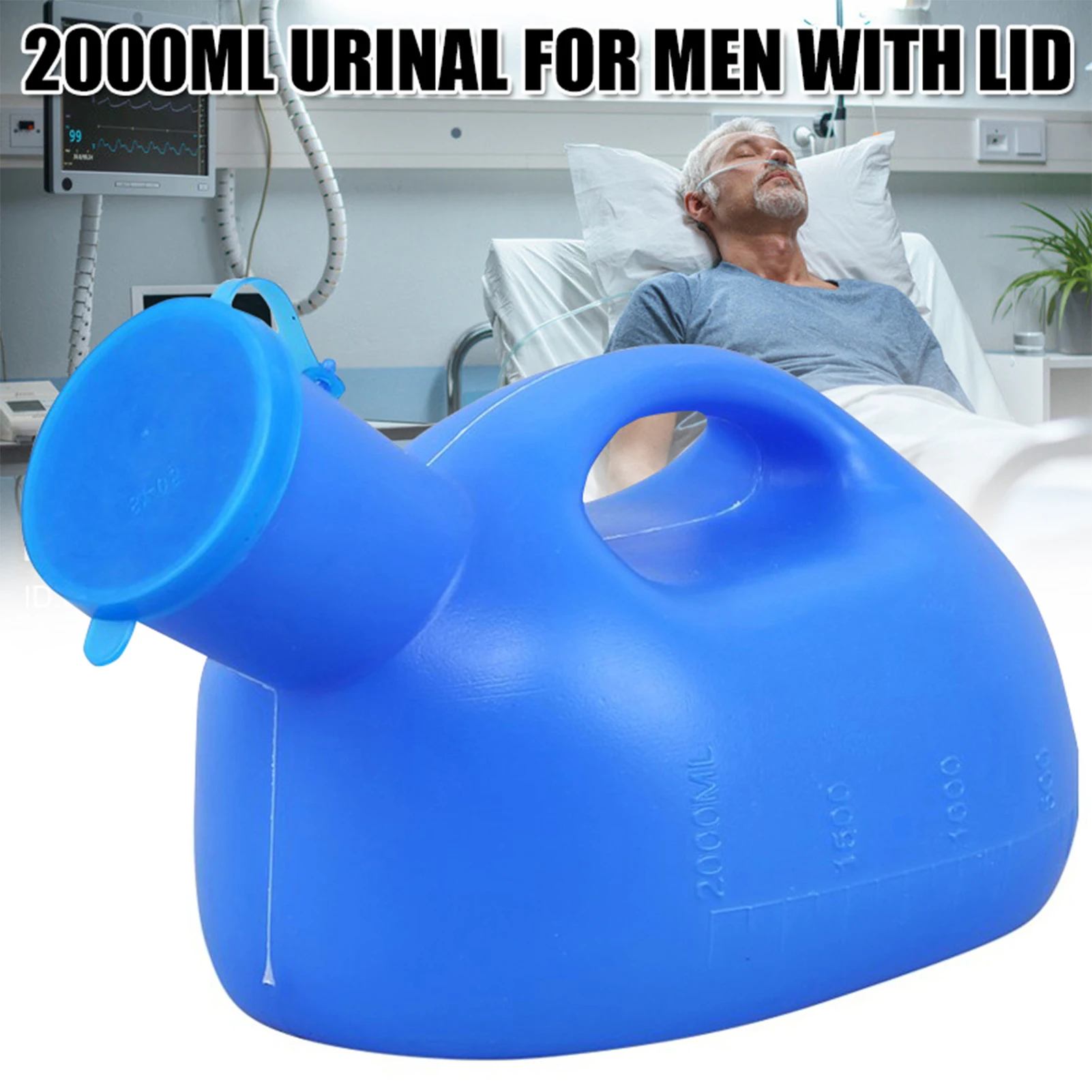 2000ml Thick Male Urinal With Lid Outdoor Survival tools Portable Pee Bottle For Men Travel Camping Hospital Home Use