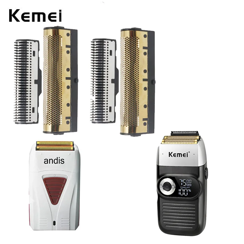 

Kemei KM-2026 KM-2028 Replacement Blades Foil Knife Net and Cutter Head fits Andis Shaver Original Electric Shavers 17170/17205