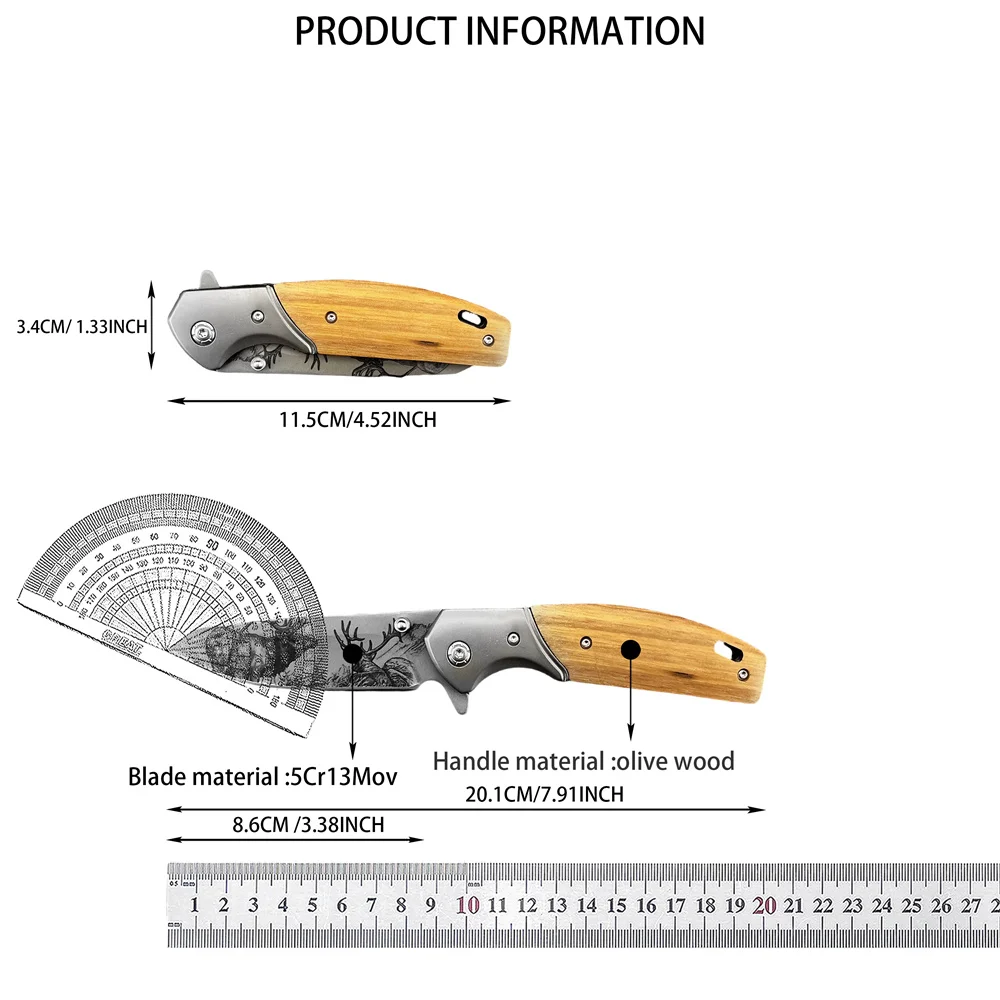 جديد عالي الجودة الغابة التكتيكية الإنقاذ سكين للفرد كل يوم حمل Gear5Cr13MoV شفرة خشب الزيتون مقبض أداة التنزه في الهواء الطلق #6