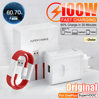 100W SuperVOOC Fast Charger Quick Charging Wall Phone Adapter for Oneplus 13r 12r 12 13 11 10 Ace 5 Pro USB Charger Type C Cable