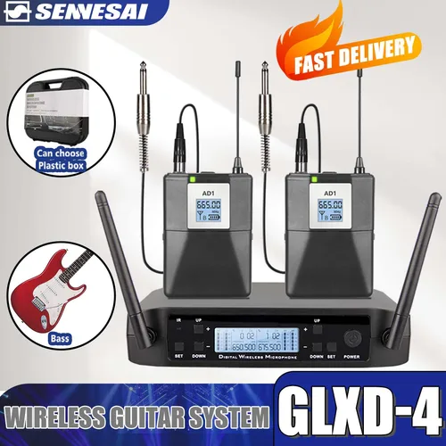 ¡Calidad superior! Transmisor y receptor de sistema inalámbrico de guitarra UHF profesional GLXD4 para órgano electrónico, 600-699mhz 2 canales